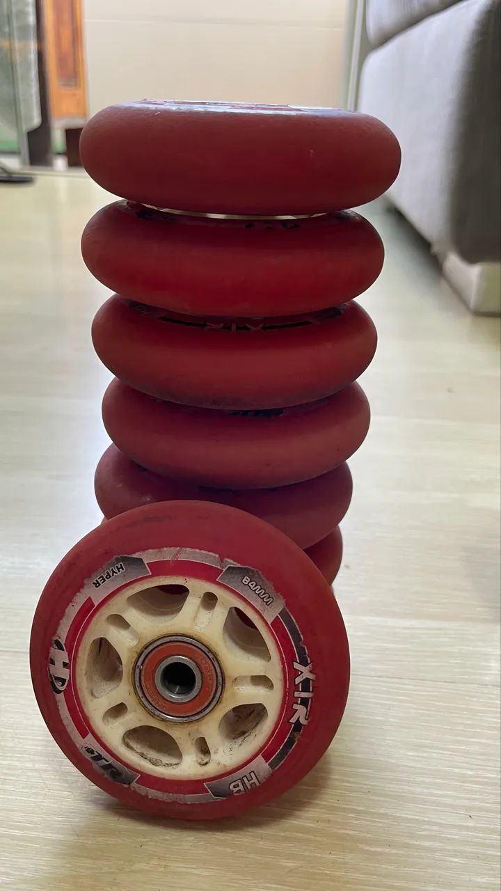 24 rodas patins - 90 e 84 mm e rolamentos
