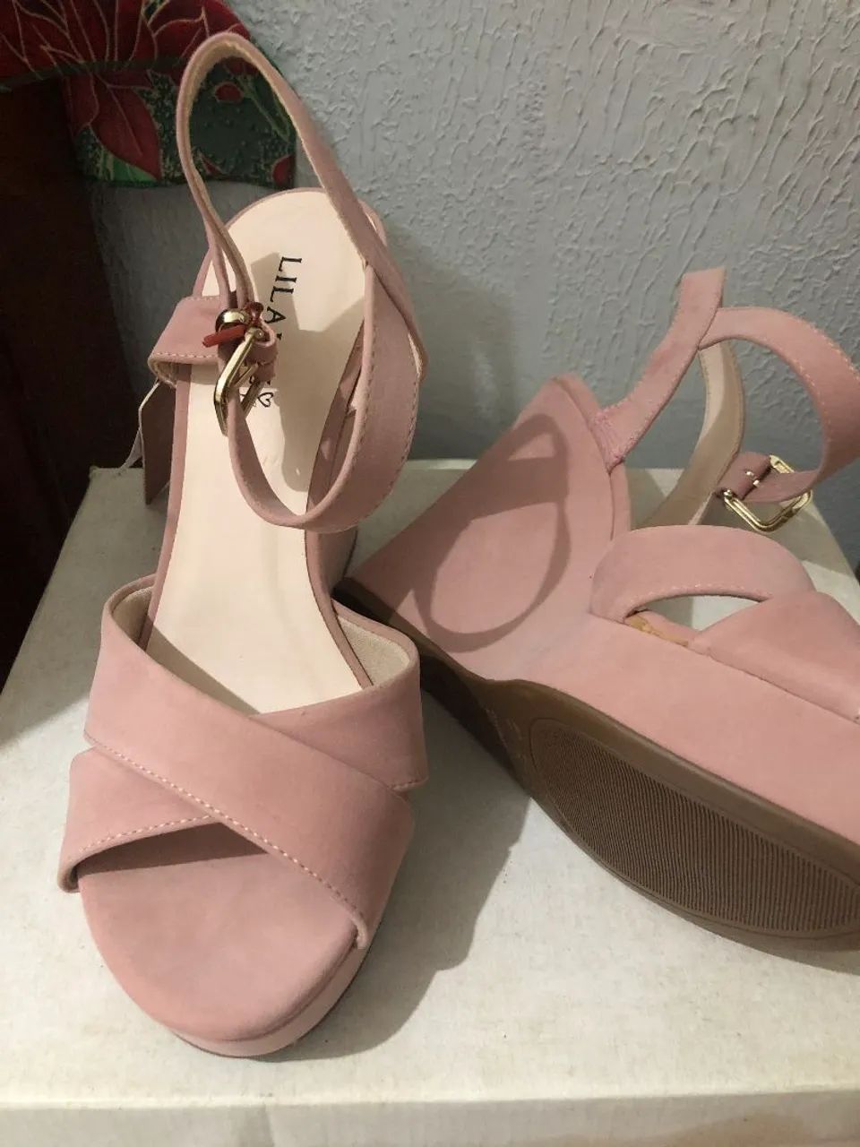 Sandália Denise, Rosa, estilo plataforma - Foto 2