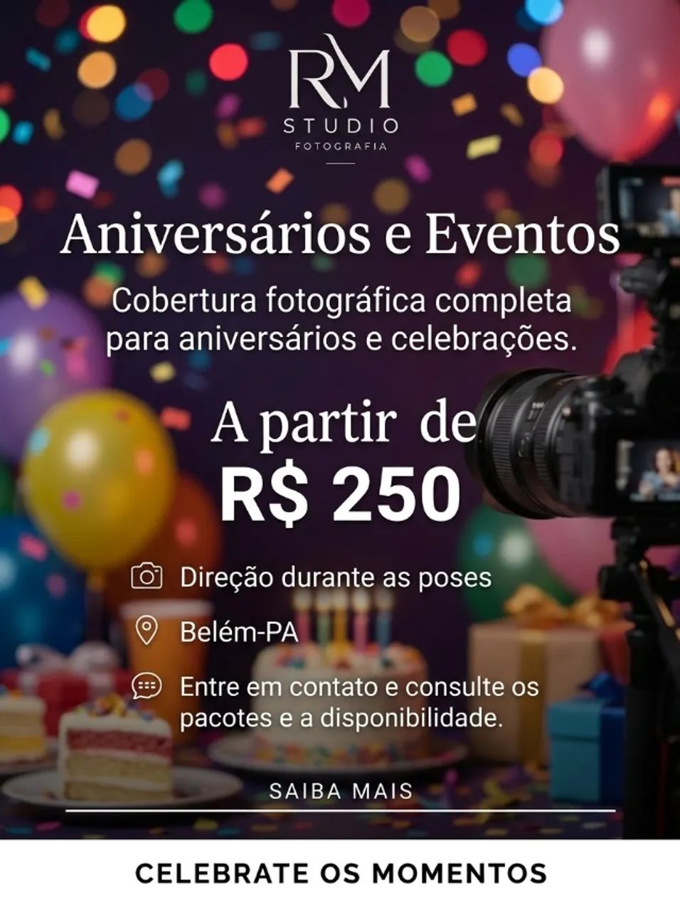 Fotografia de aniversários e eventos