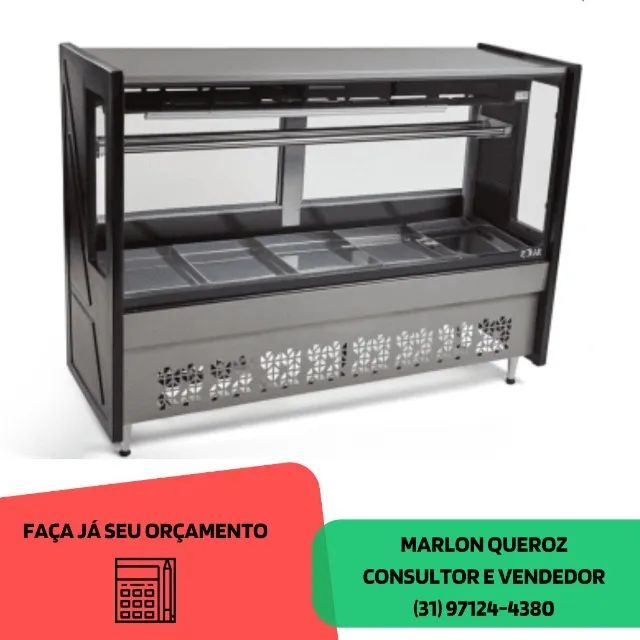 Balcão de Açougue 1,75m Preto Polar