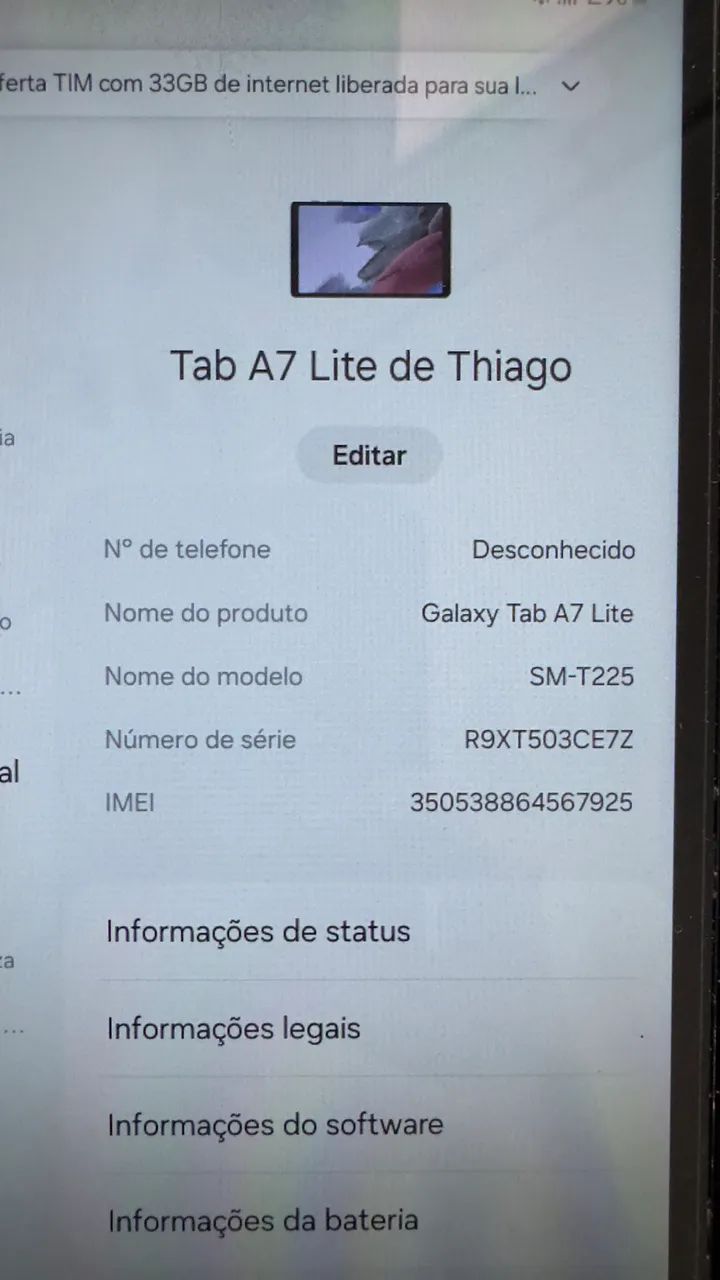 Tablete Samsung Galaxy TAB A7 Lite - Foto 3