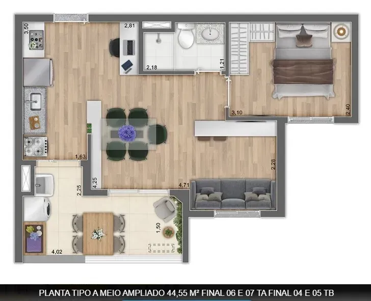 PLANTA 44m²