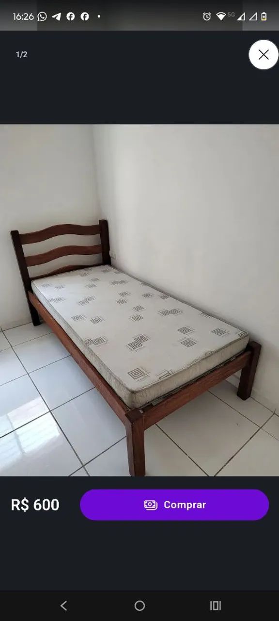 Duas Cama Solteirão Madeira Maciça  - Foto 2