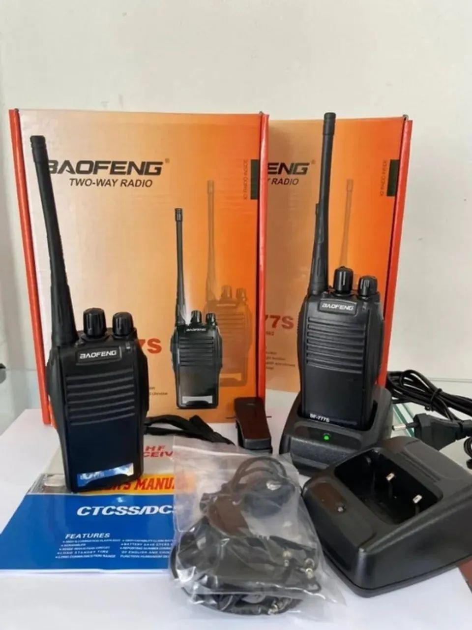Par Rádio Comunicador Baofeng BF-777S Walkie Talkie 16 Canais Profissional - Foto 3