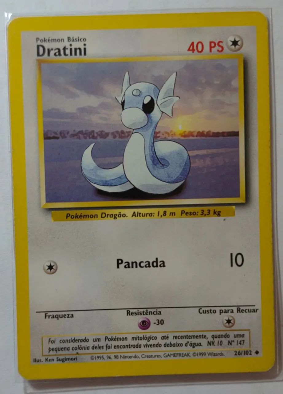 Carta Pokémon Dratini 26/102 Base set original SP