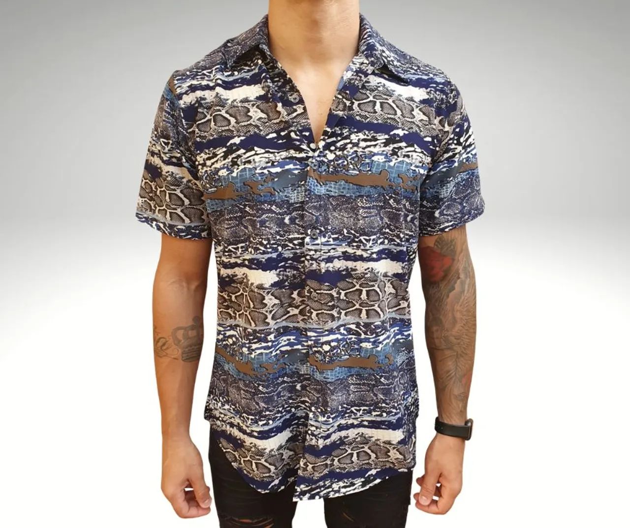 Camisa manga curta animal print - Foto 4