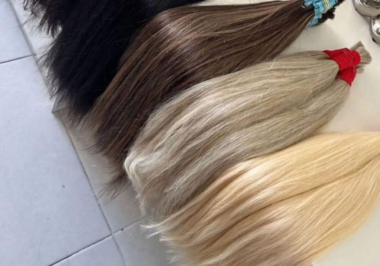 Cabelo humano loiro mesclado 55cm - Foto 3