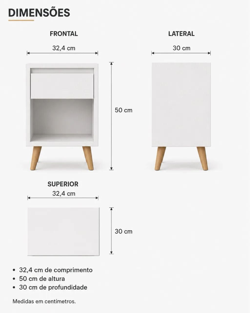 Mesa de Cabeceira Lateral - Criado Reto Cama - Foto 2