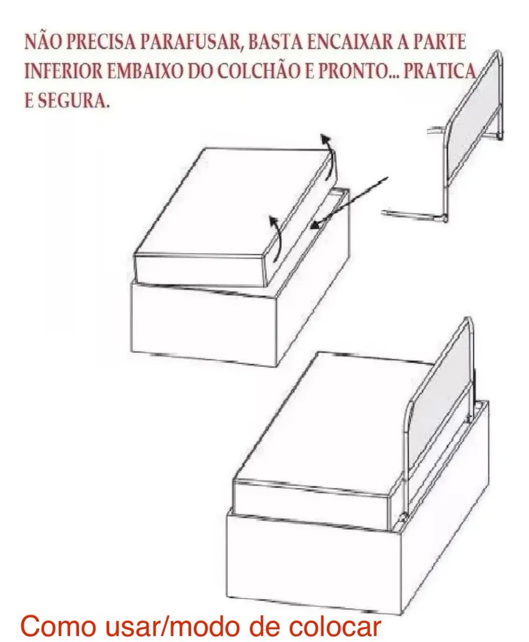 Grade de proteção pra cama.Cor rosa. - Foto 4