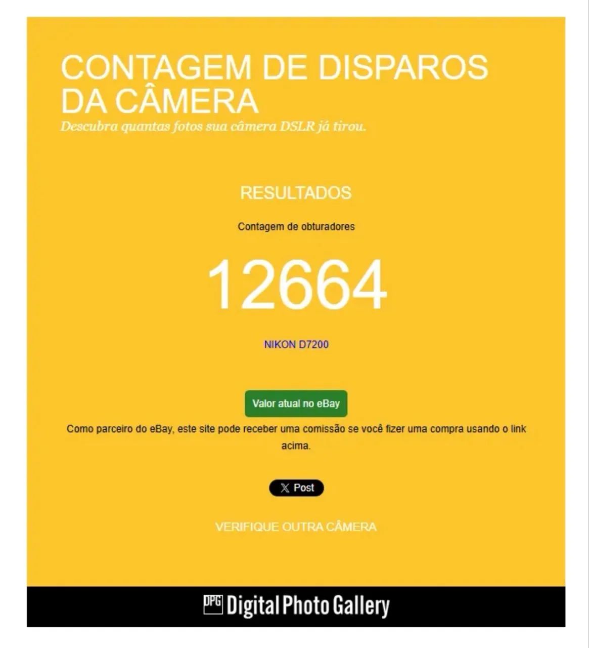 Câmera Nikon 7200 + Lente Nikon 35mm - Apenas 12.664 cliks - Foto 4