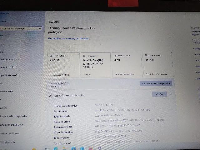 Notebook Dell Core i7 SSD 512gb Placa de Vídeo AMD - Foto 2