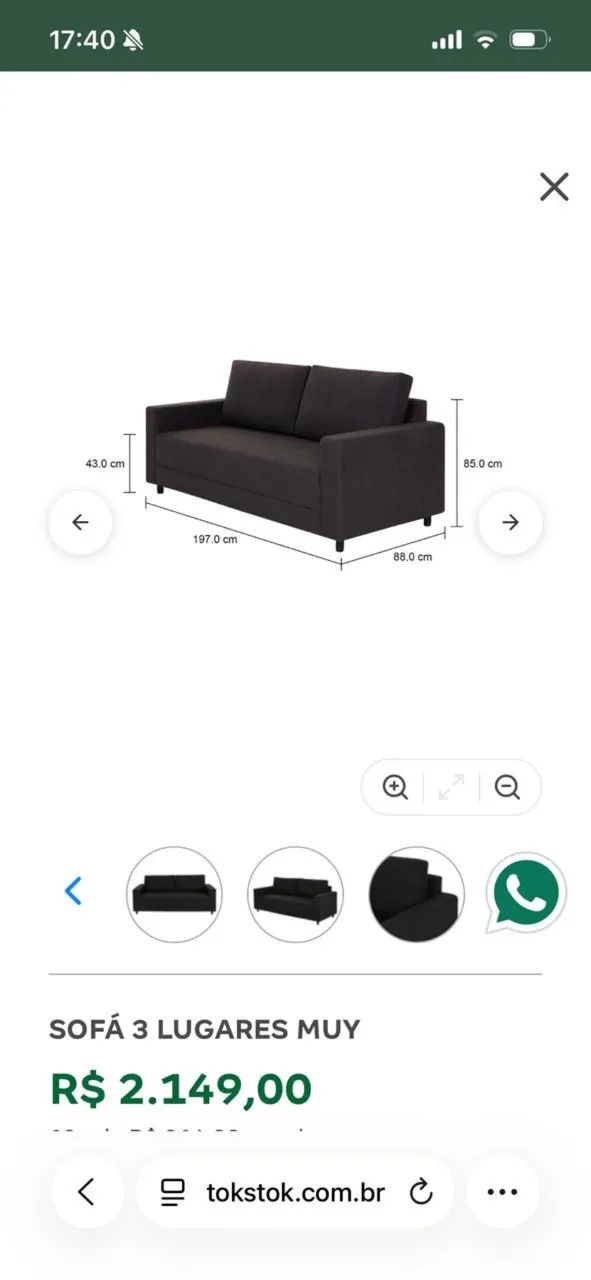 Sofá 2 lugares em estado de novo Tok Stok - Foto 4
