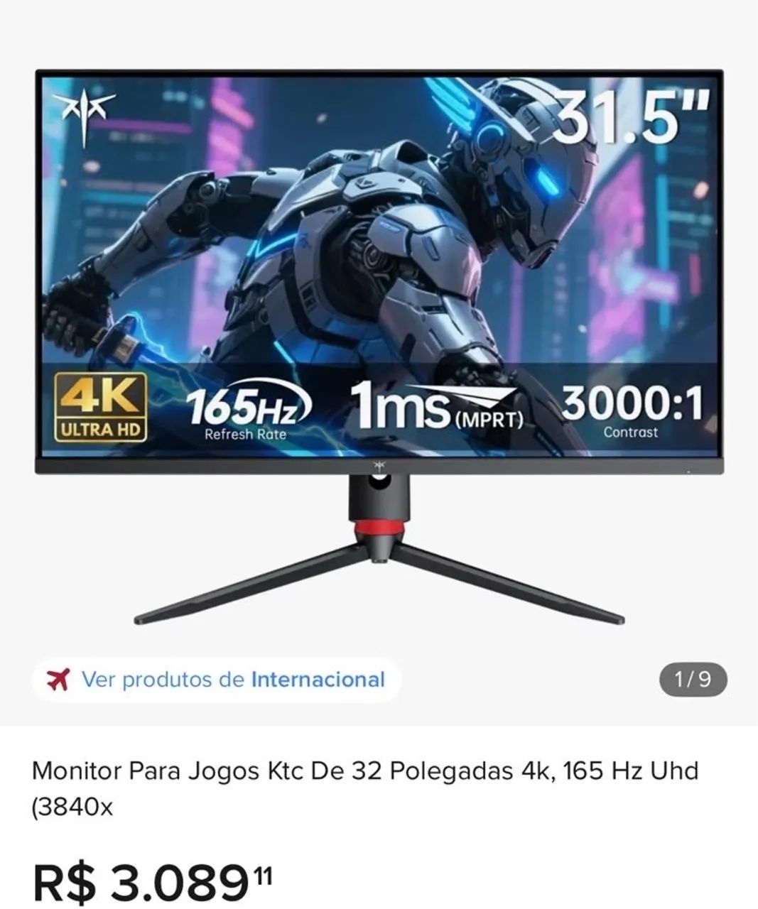 Monitor 165 hz, 4k 
