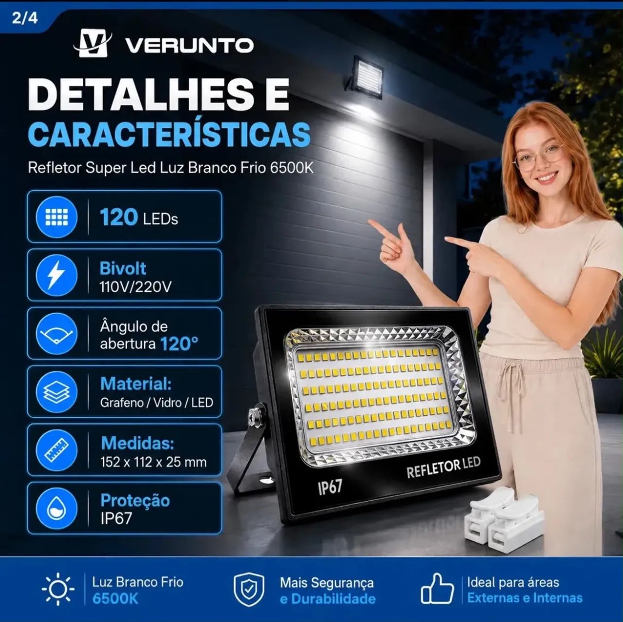 KIT 2 REFLETORES SUPER LED - Foto 4