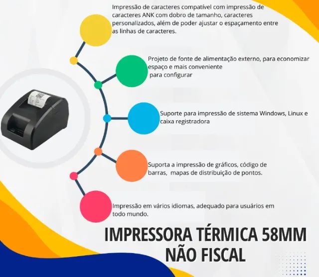 Impressora Térmica Ticket Cupom Não Fiscal Pedidos Usb 58mm - Foto 3