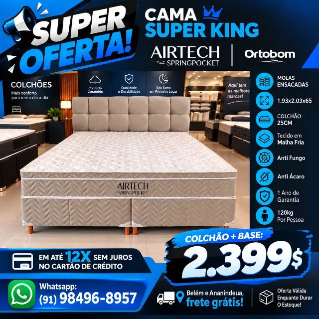 CAMA SUPER KING ORTOBOM OFERTA 