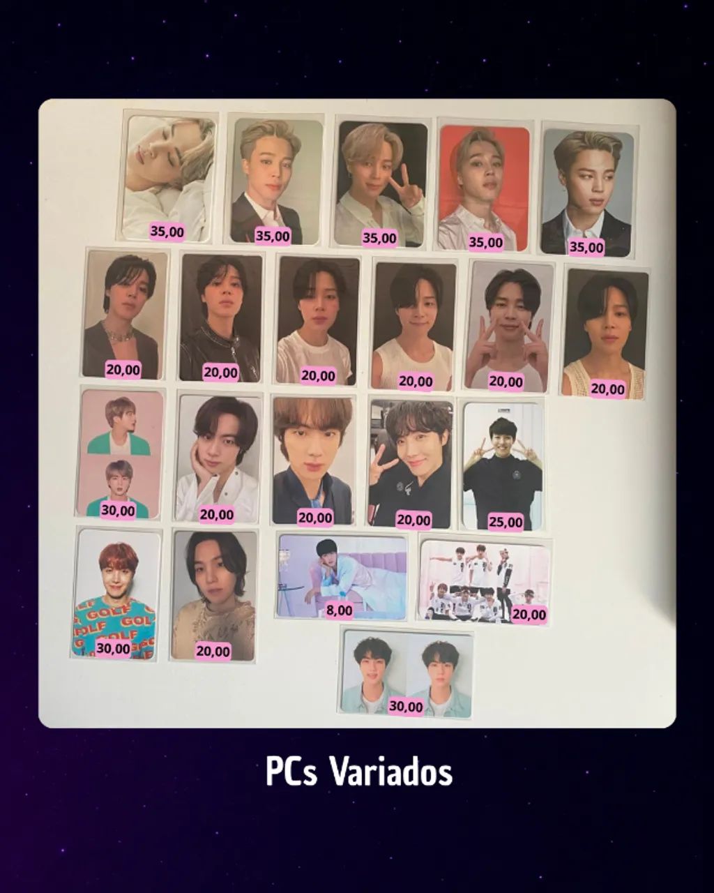 Photocards e postercard BTS VARIADOS