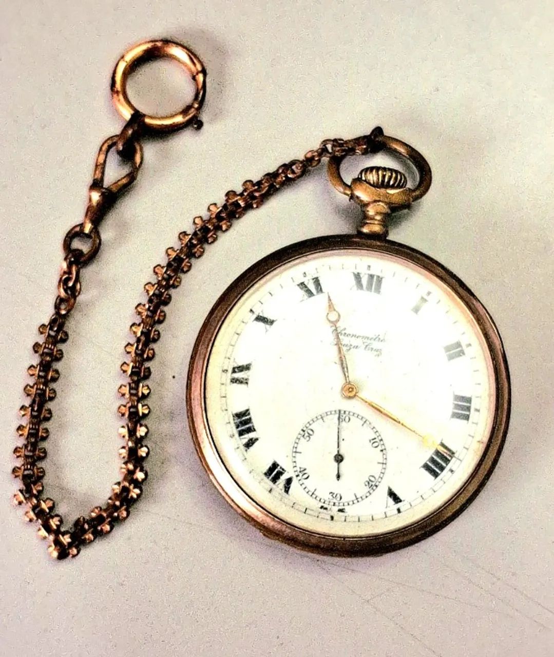 Antigo Relógio de bolso marca Chronometre - belíssimo - Foto 2