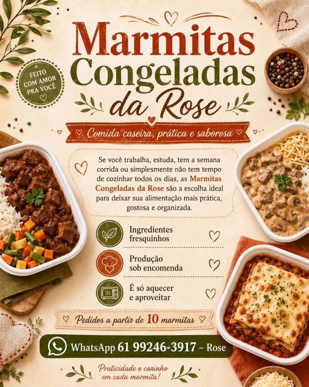 Marmitas Caseiras Congeladas (Sob Encomenda)