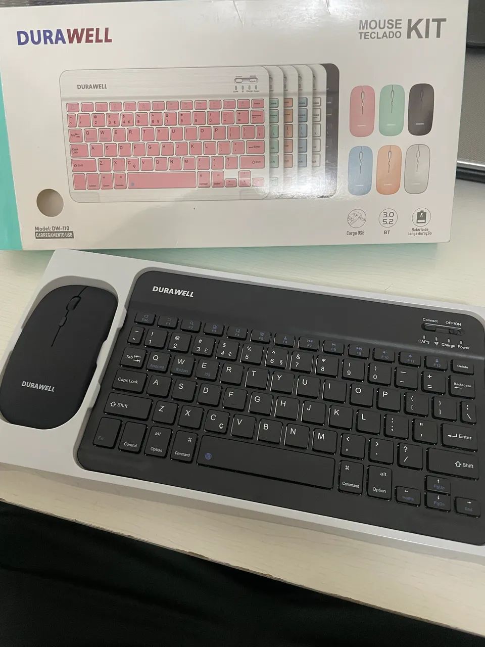Teclado + mouse sem fio preto 