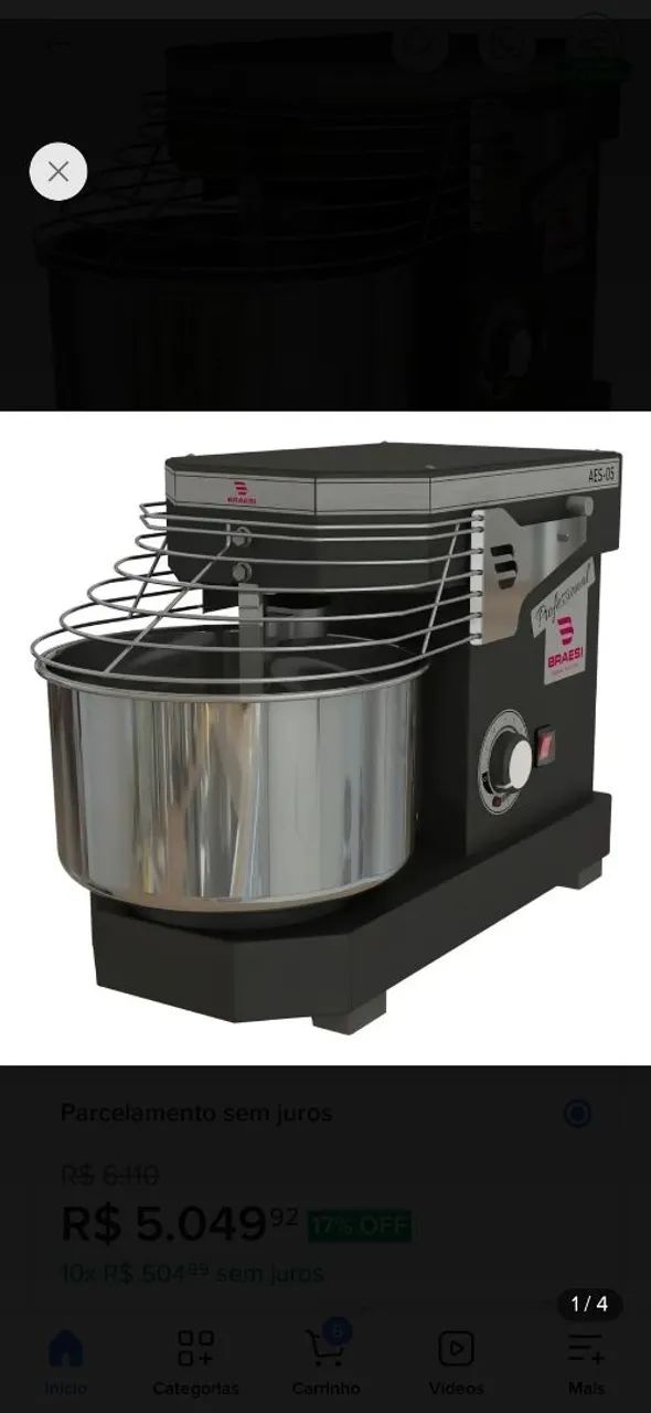 Amassadeira espiral Braesi 5kg