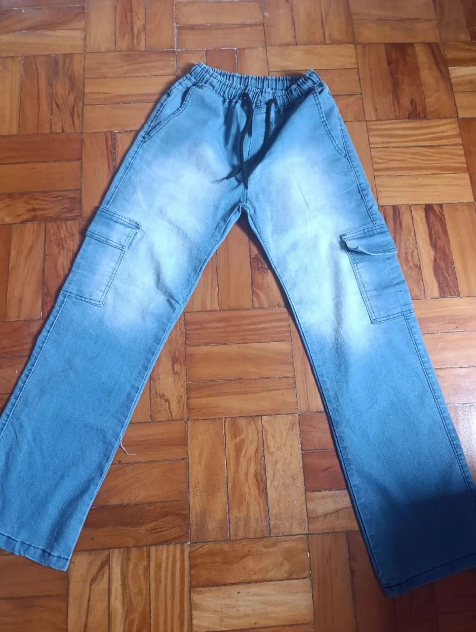Calça Cargo Jeans M - Foto 2