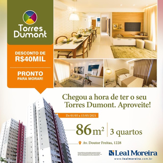 Torres Dumont, da Leal Moreira, bairro da Pedreira, 3 quartos, com 86 m² - Foto 2