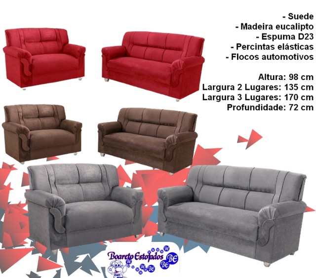 Sala conjunto sofá 2 e 3 lugares 