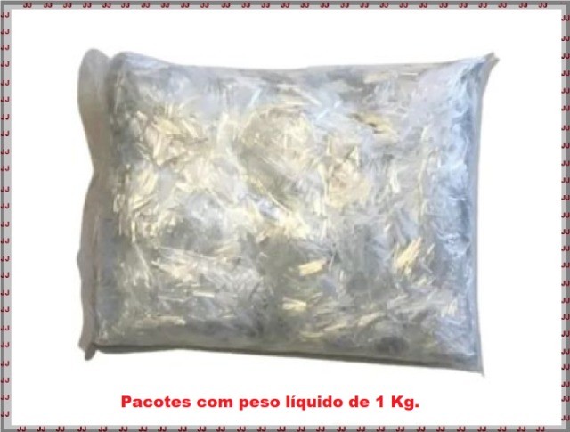 Fibra de vidro granulada para concreto, reboco e outras aplicações - Pacote 1 Kg