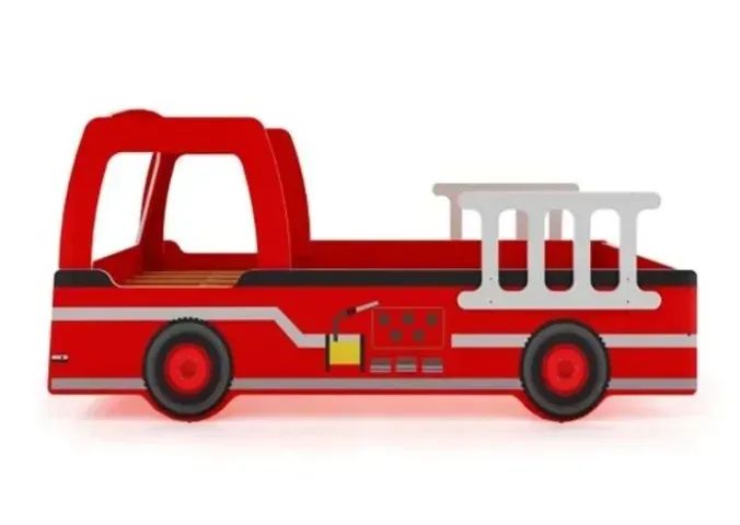 Cama Infantil Masculina Solteiro Caminhão de Bombeiro Vermelho com Colchão - Foto 6