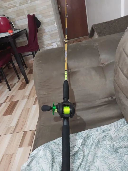 Kit Pesca Completo Tamba Carretilha com Vara 2.00m 50 Libras com Linha 0.37, nunca usado - Foto 6
