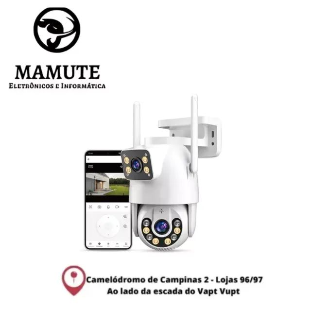 Câmera Externa Wifi Full Hd Prova D'água Lente Dupla Ip66