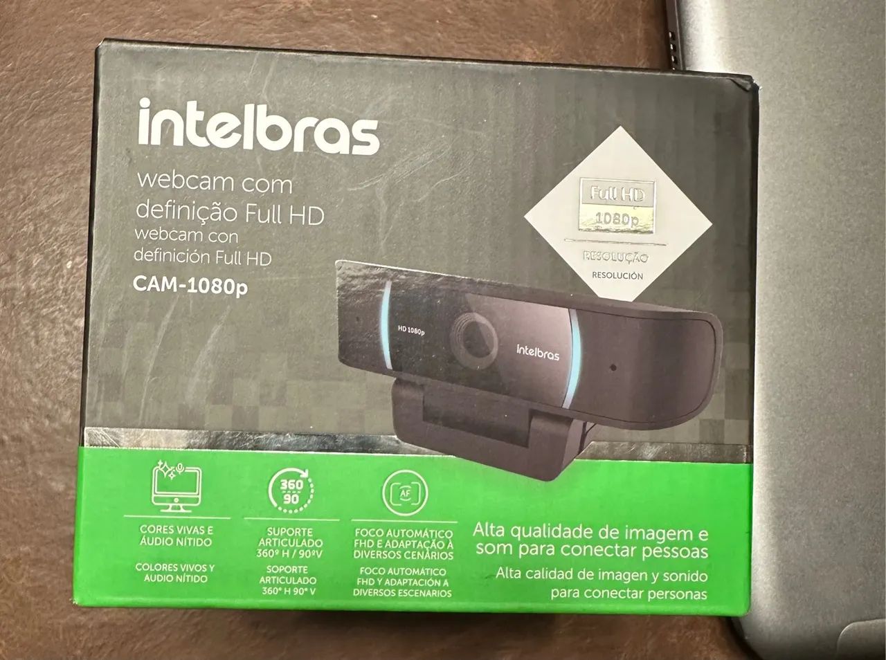 Câmera webcam USB 1080p intelbras