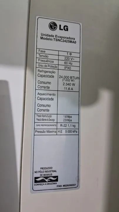 Evaporadora lg 24mil brus - Foto 3