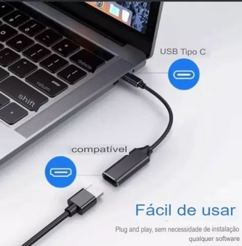 Cabo Hdmi Femea x tipo C 4k - conectar celular c com a TV - Foto 3