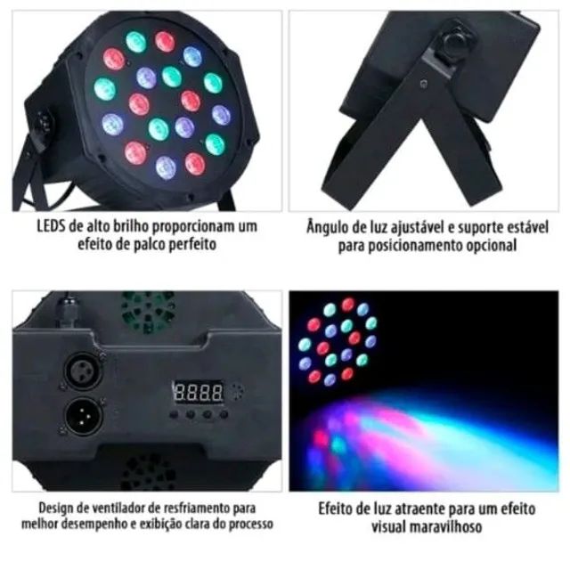 Iluminação Refletor RGB 18 LED  - Foto 3