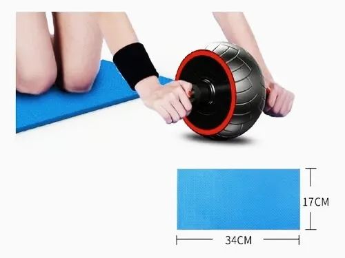 Roda para Treinos Abdominal Robusta + Tapete Para Joelhos - Foto 2