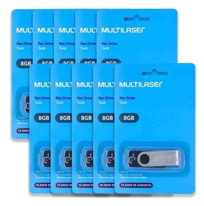 Kit 10 Pen Drive Multilaser Twist 8GB