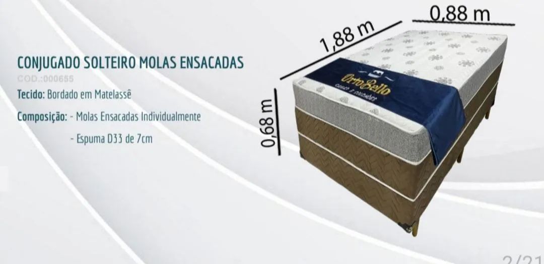 Box solteiro mola ensacada