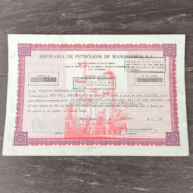 Documento da Refinaria de Petróleo de Manguinhos - 1980