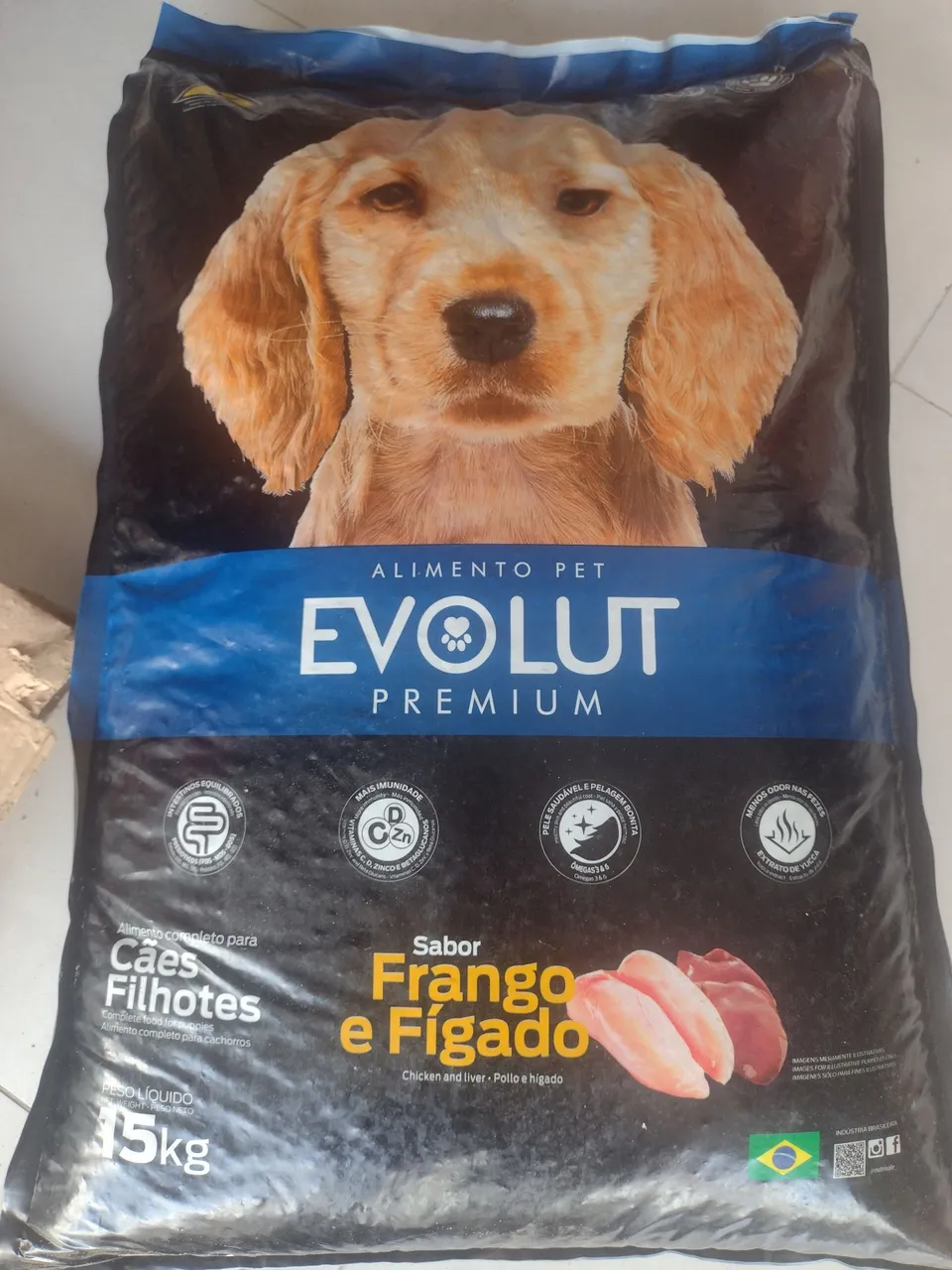 Ração Evolut Premium Filhotes Frango e Fígado 15kg