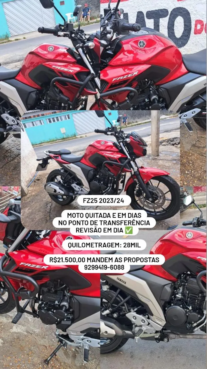 FZ25 VERMELHA - QUITADA
