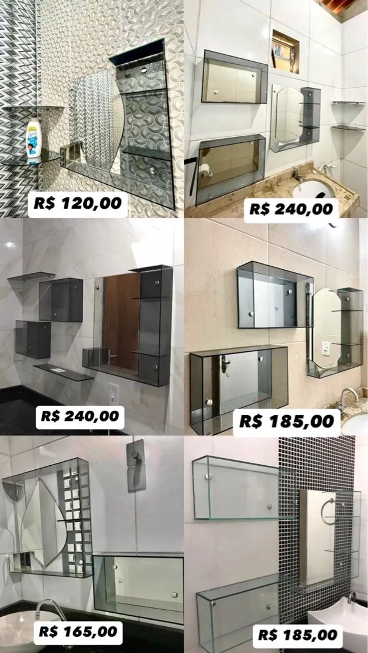 Espelho com Prateleira de Vidro para Banheiro - Foto 5