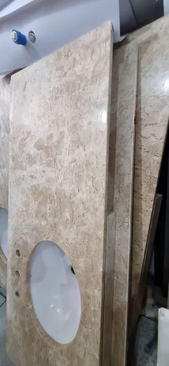 Pia de banheiro pedra travertino 