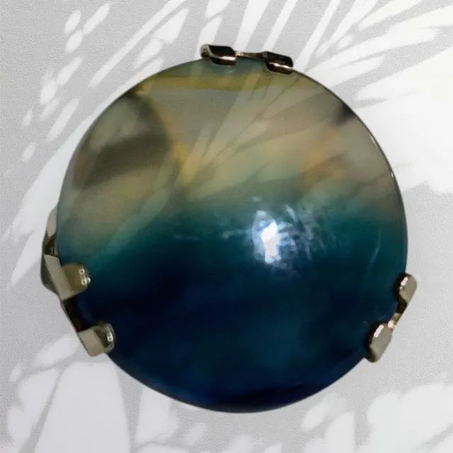 Anel de Prata Polida com Pedra ( Quartzo Azul) - Foto 4