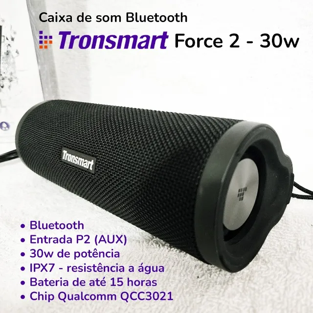 Caixa de som Bluetooth 30W Tronsmart Force 2
