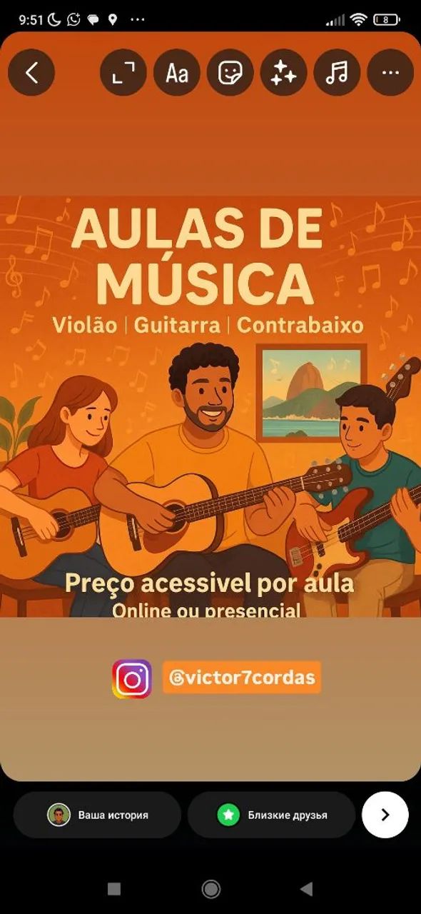 Aulas de Violão, Guitarra e Contrabaixo