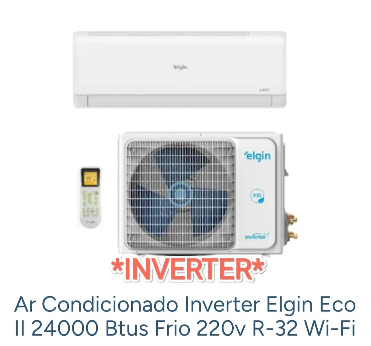 Ar Split Elgin Inverter 24000 BTUs + Novo + Nota + Garantia+ Cartão 12x!!