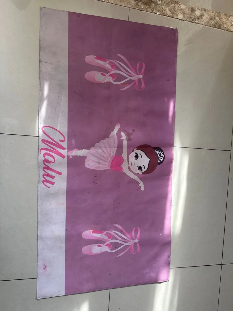 Tapete Infantil Bailarina com nome Malu - Foto 4