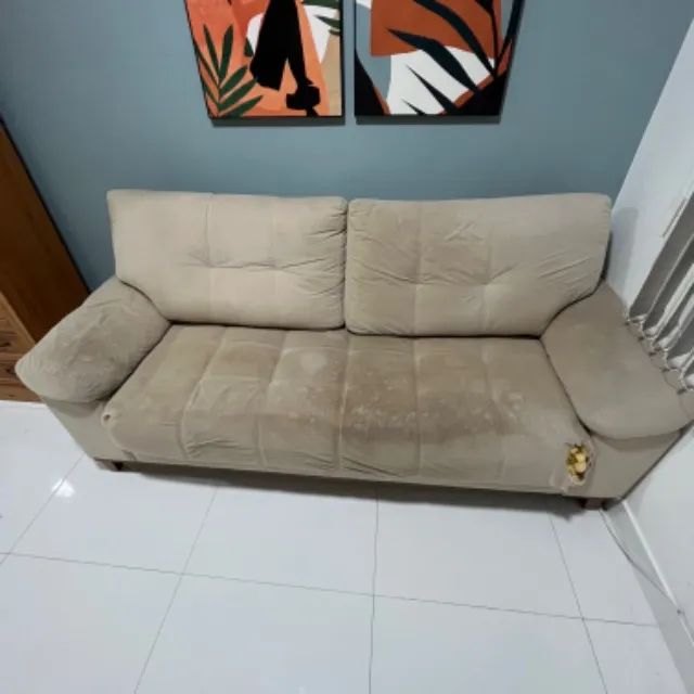 Sofá bege confortável (espuma D33) - Foto 2